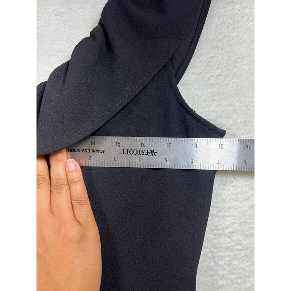 Nanette Lepore Black Tiered Ruffle Hem Off Shoulder Mini Dress Womens 8 - Picture 11 of 14